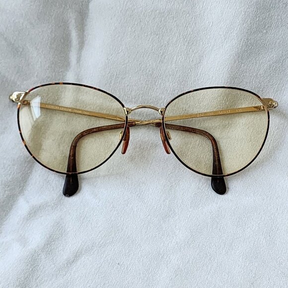 Giorgio Armani Eyeglasses Frame Only Brown Gold Round Italy 217 759 54-17-135 - Picture 8 of 10